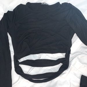 Shein black long sleeve with cut outs